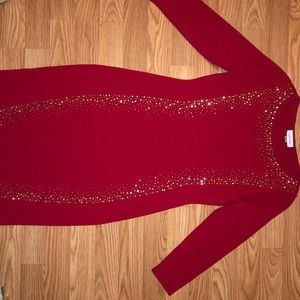 Calvin Klein sparkle red dress